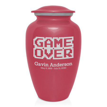Game Over Cremation Urn - Rose Pink