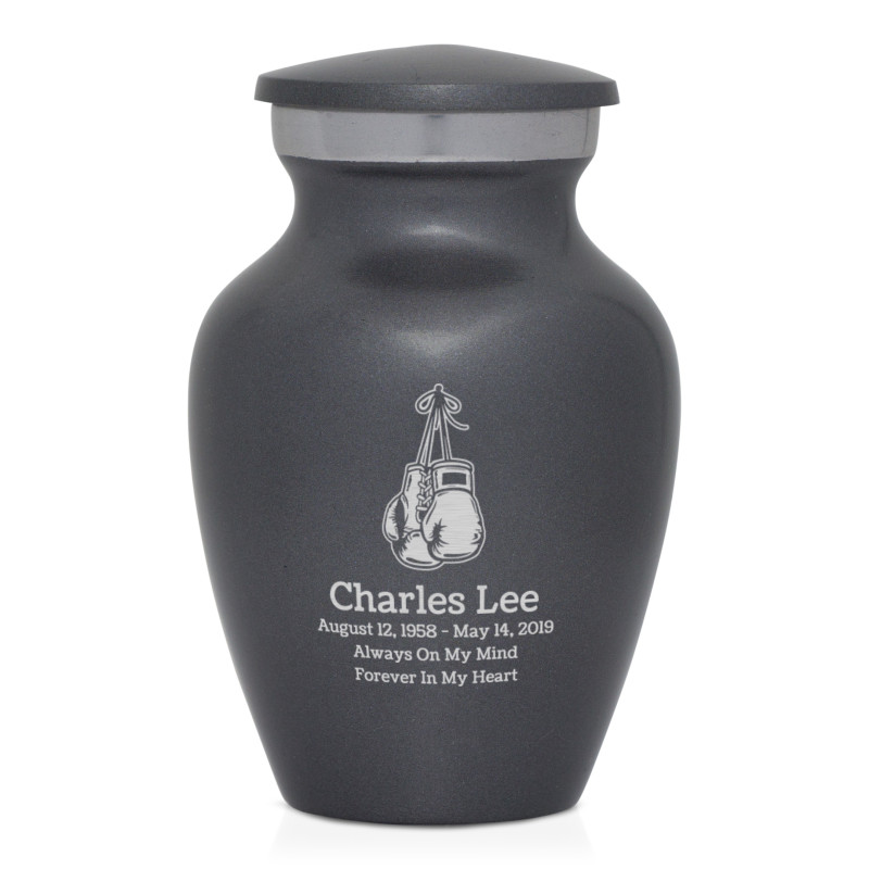 Boxing Gloves Keepsake Urn - Gunmetal Gray