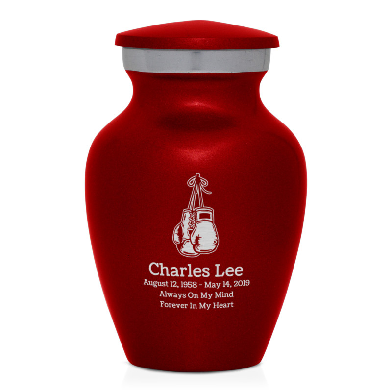 Boxing Gloves Keepsake Urn - Ruby Red