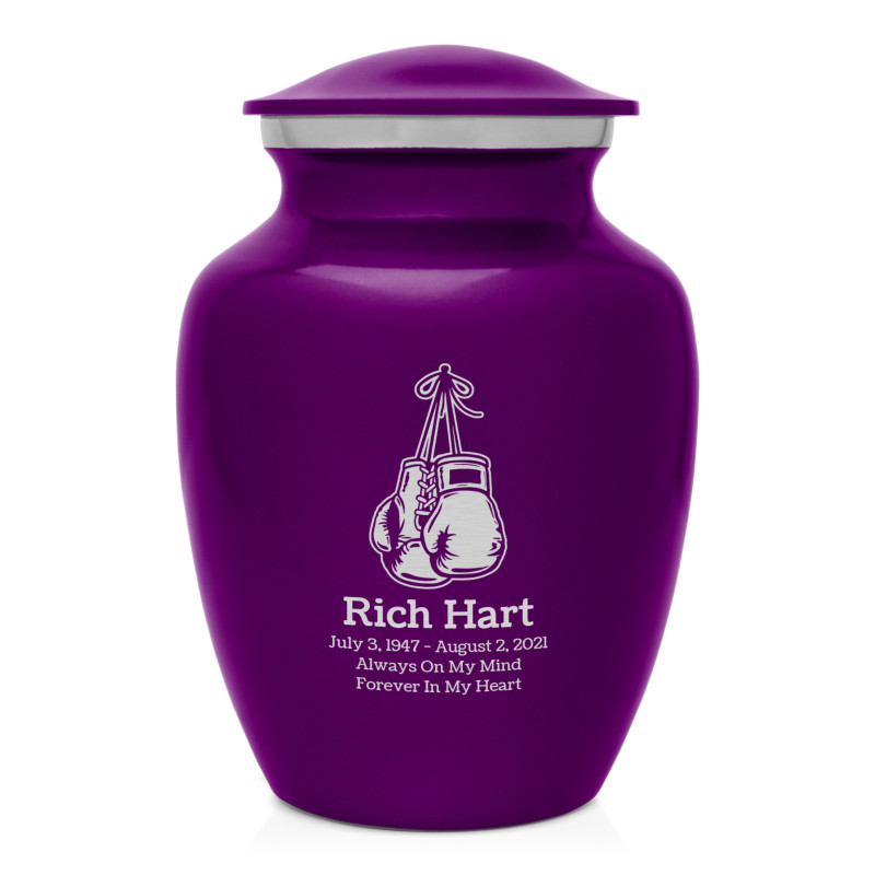 Boxing Gloves Sharing Urn - Purple Luster