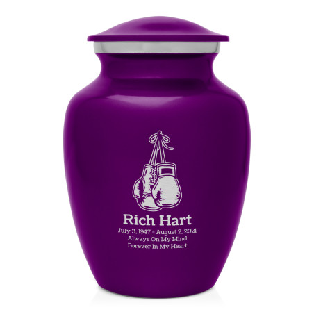 Boxing Gloves Sharing Urn - Purple Luster