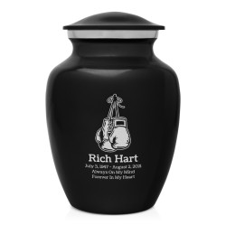 Boxing Gloves Sharing Urn - Jet Black