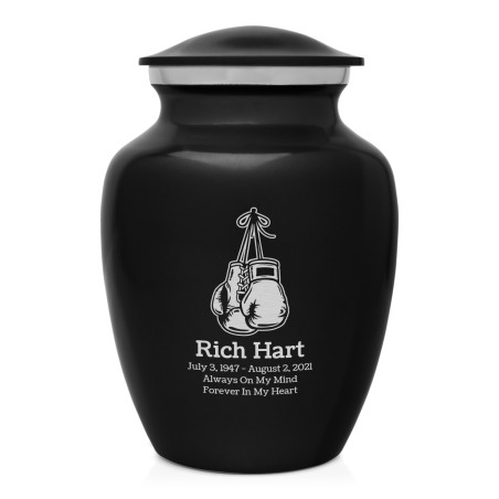 Boxing Gloves Sharing Urn - Jet Black