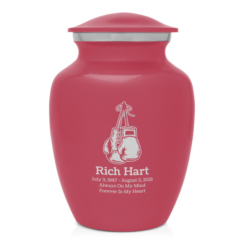 Boxing Gloves Sharing Urn - Rose Pink