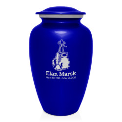 Boxing Gloves Cremation Urn - Midnight Blue