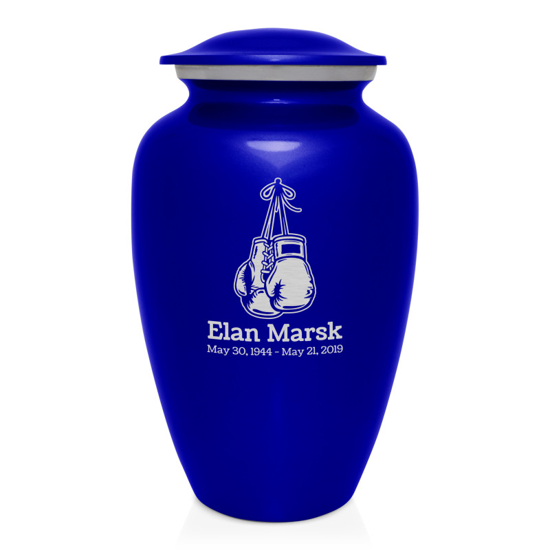 Boxing Gloves Cremation Urn - Midnight Blue