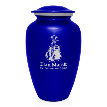 Boxing Gloves Cremation Urn - Midnight Blue