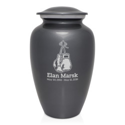 Boxing Gloves Cremation Urn - Gunmetal Gray