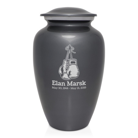 Boxing Gloves Cremation Urn - Gunmetal Gray