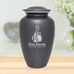 Boxing Gloves Cremation Urn - Gunmetal Gray