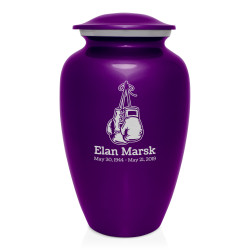 Boxing Gloves Cremation Urn - Purple Luster