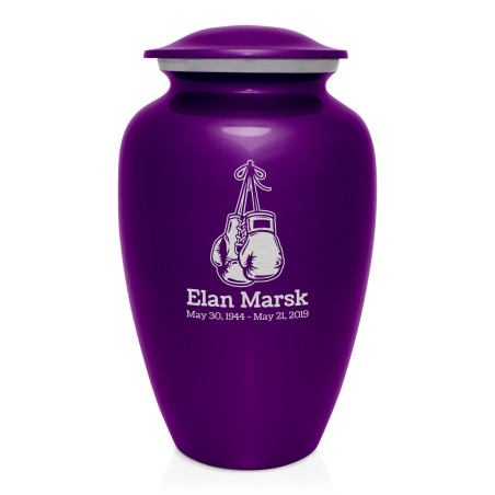 Boxing Gloves Cremation Urn - Purple Luster