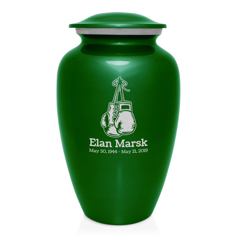 Boxing Gloves Cremation Urn - Shamrock Green