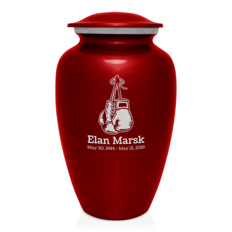 Boxing Gloves Cremation Urn - Ruby Red