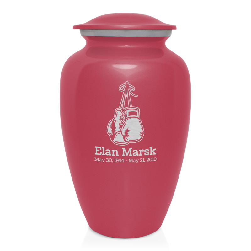 Boxing Gloves Cremation Urn - Rose Pink