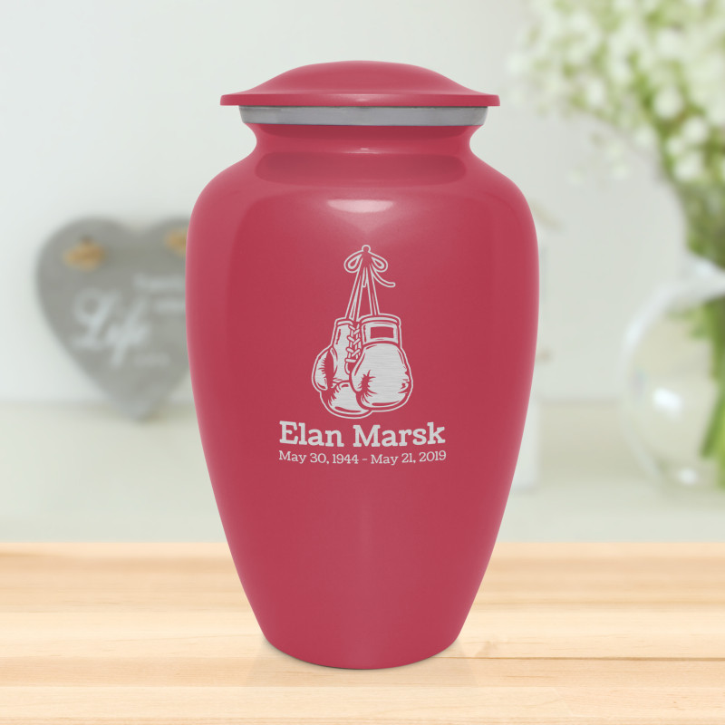 Boxing Gloves Cremation Urn - Rose Pink