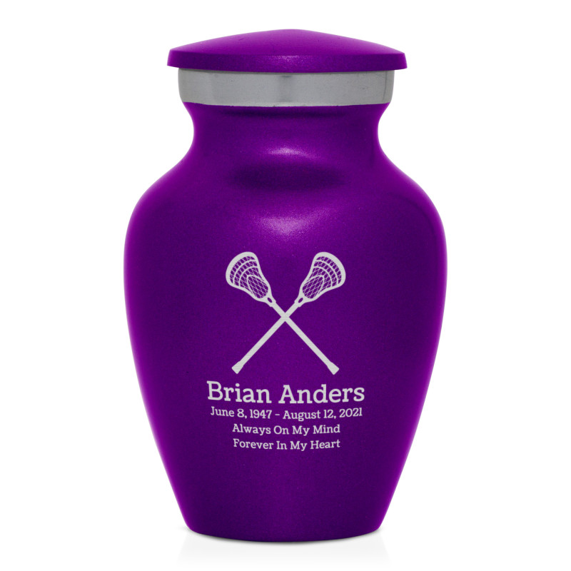 Lacrosse Keepsake Urn - Purple Luster