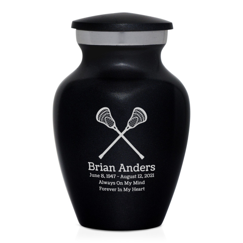 Lacrosse Keepsake Urn - Jet Black