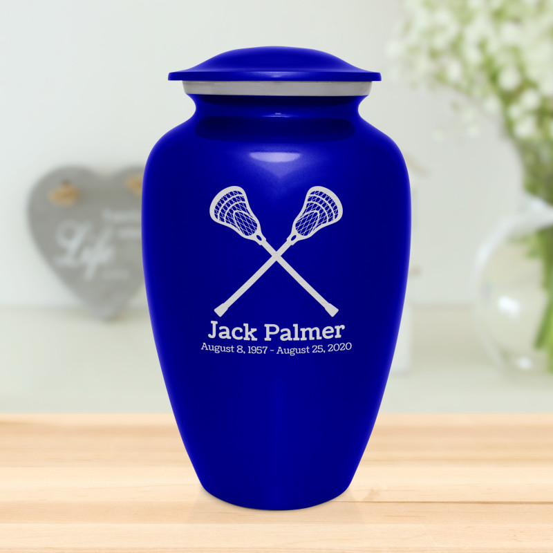Lacrosse Cremation Urn - Midnight Blue