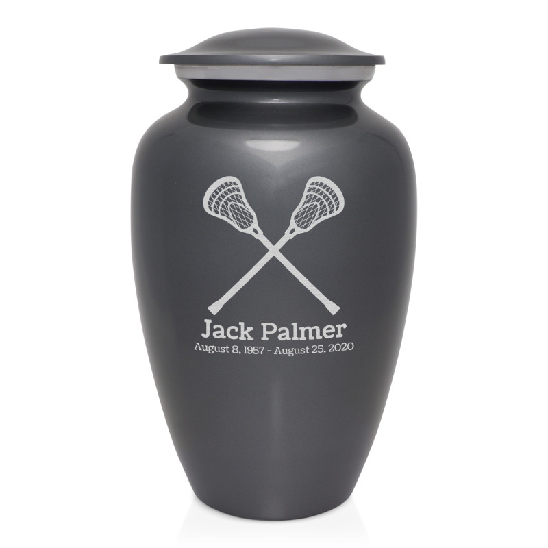 Lacrosse Cremation Urn - Gunmetal Gray