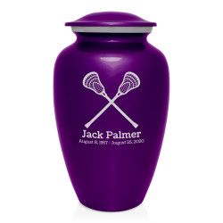 Lacrosse Cremation Urn - Purple Luster