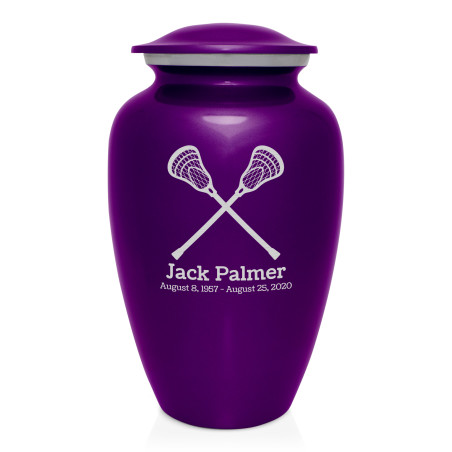 Lacrosse Cremation Urn - Purple Luster