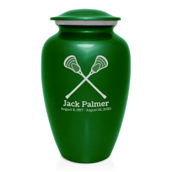 Lacrosse Cremation Urn - Shamrock Green