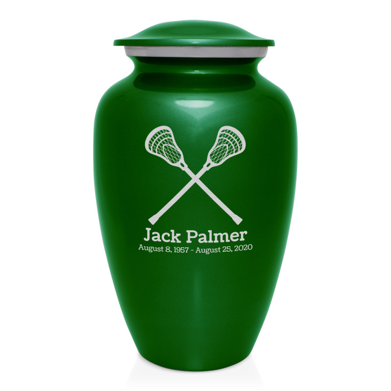 Lacrosse Cremation Urn - Shamrock Green