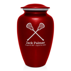 Lacrosse Cremation Urn - Ruby Red