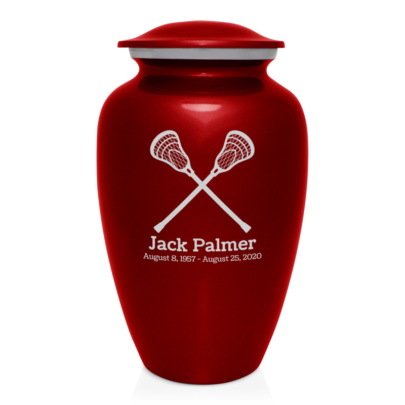 Lacrosse Cremation Urn - Ruby Red