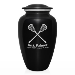 Lacrosse Cremation Urn - Jet Black