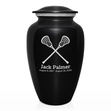 Lacrosse Cremation Urn - Jet Black