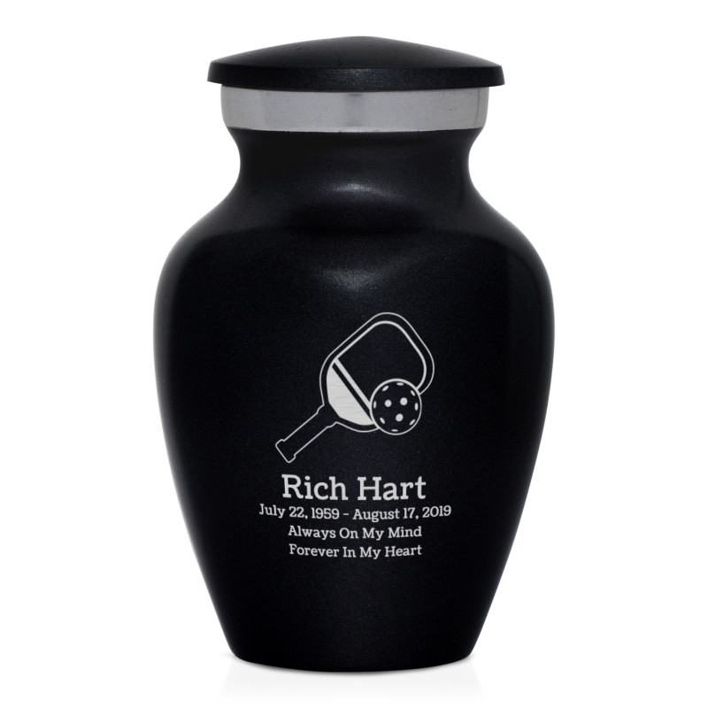Pickleball Keepsake Urn - Jet Black