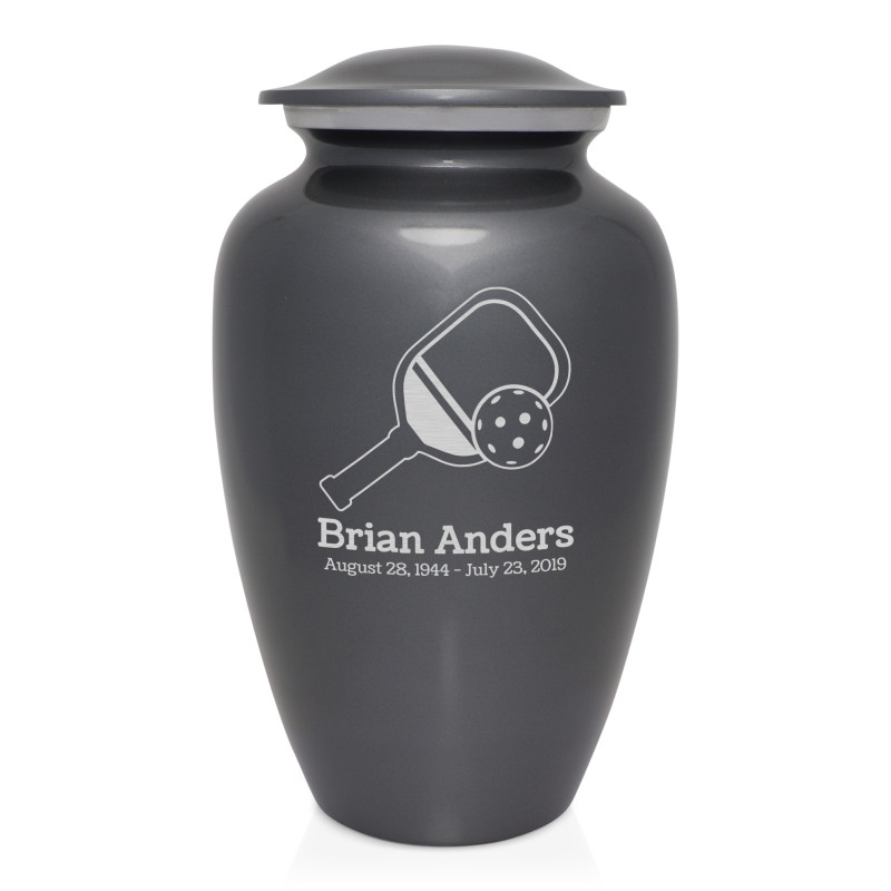 Pickleball Cremation Urn - Gunmetal Gray
