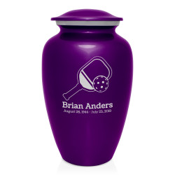 Pickleball Cremation Urn - Purple Luster