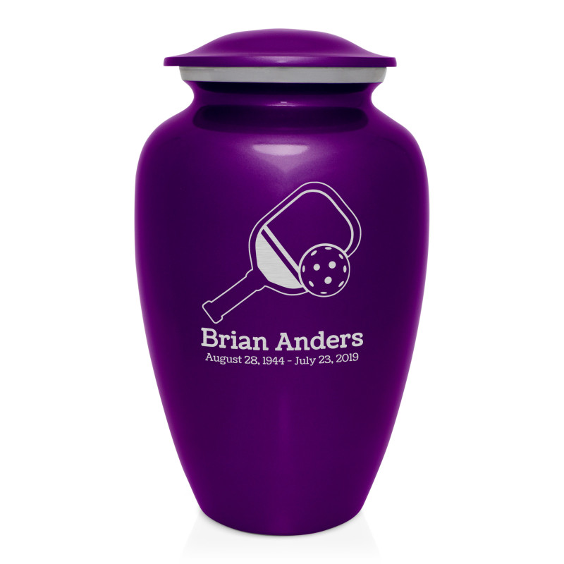 Pickleball Cremation Urn - Purple Luster