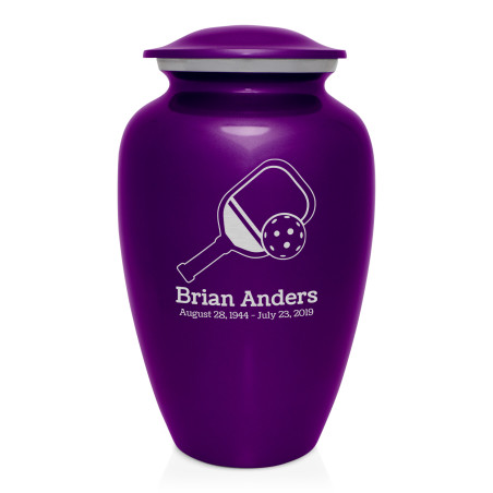 Pickleball Cremation Urn - Purple Luster