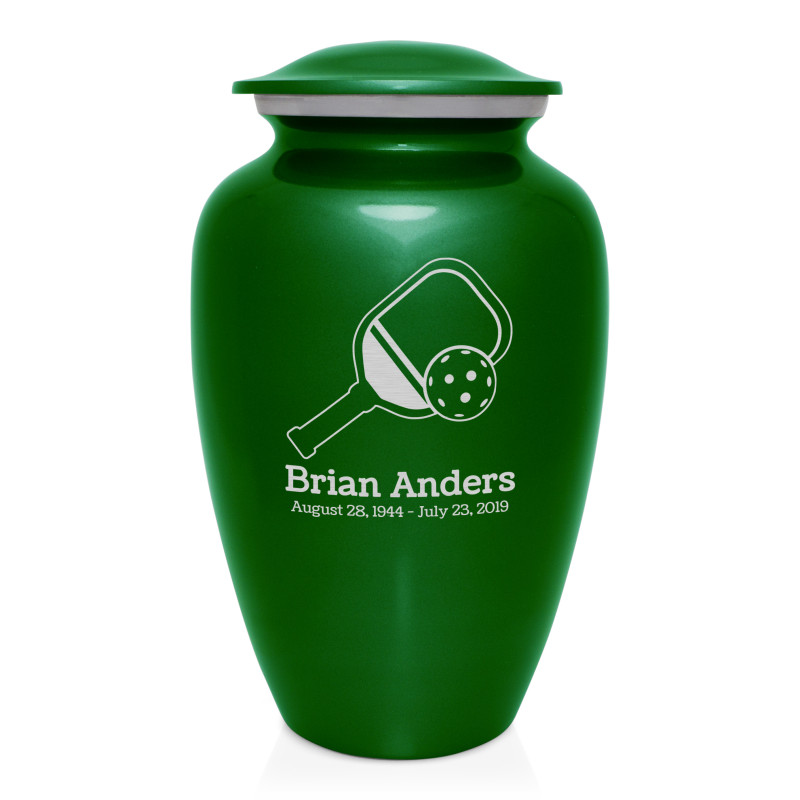 Pickleball Cremation Urn - Shamrock Green