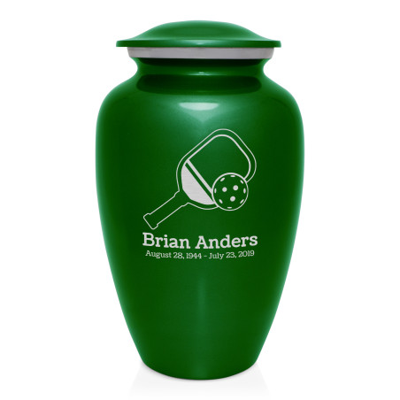 Pickleball Cremation Urn - Shamrock Green
