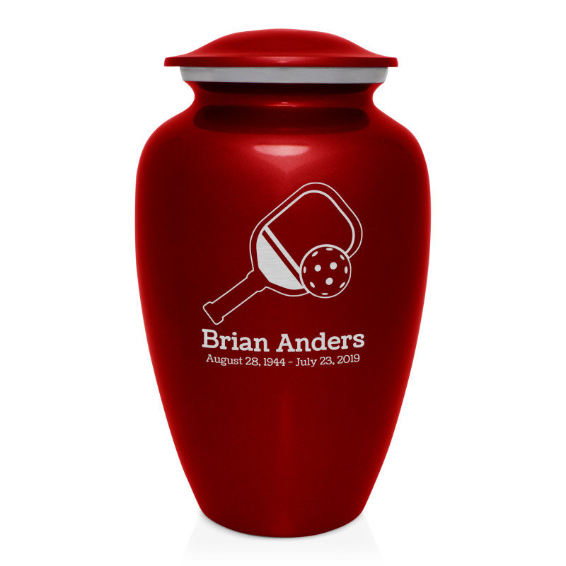 Pickleball Cremation Urn - Ruby Red