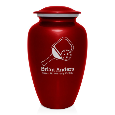 Pickleball Cremation Urn - Ruby Red