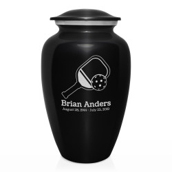 Pickleball Cremation Urn - Jet Black