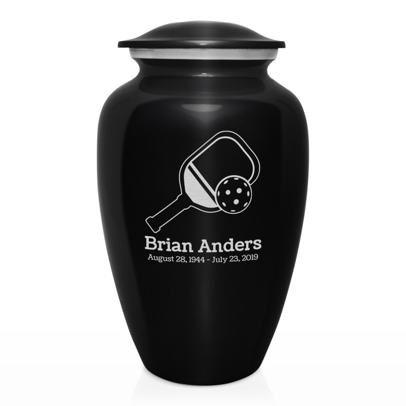 Pickleball Cremation Urn - Jet Black