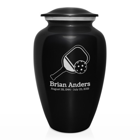Pickleball Cremation Urn - Jet Black