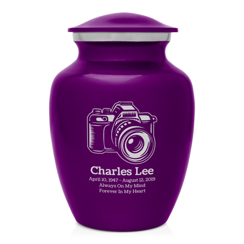 Camera Sharing Urn - Purple Luster