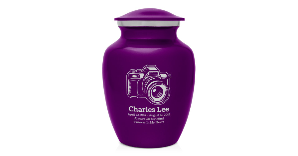 Camera Sharing Urn - Purple Luster