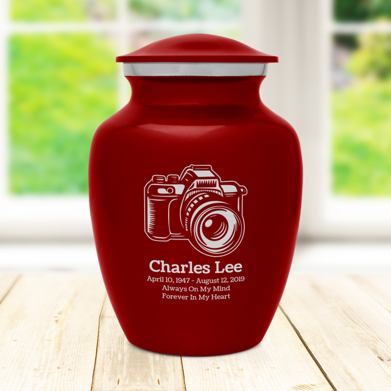 Camera Sharing Urn - Ruby Red