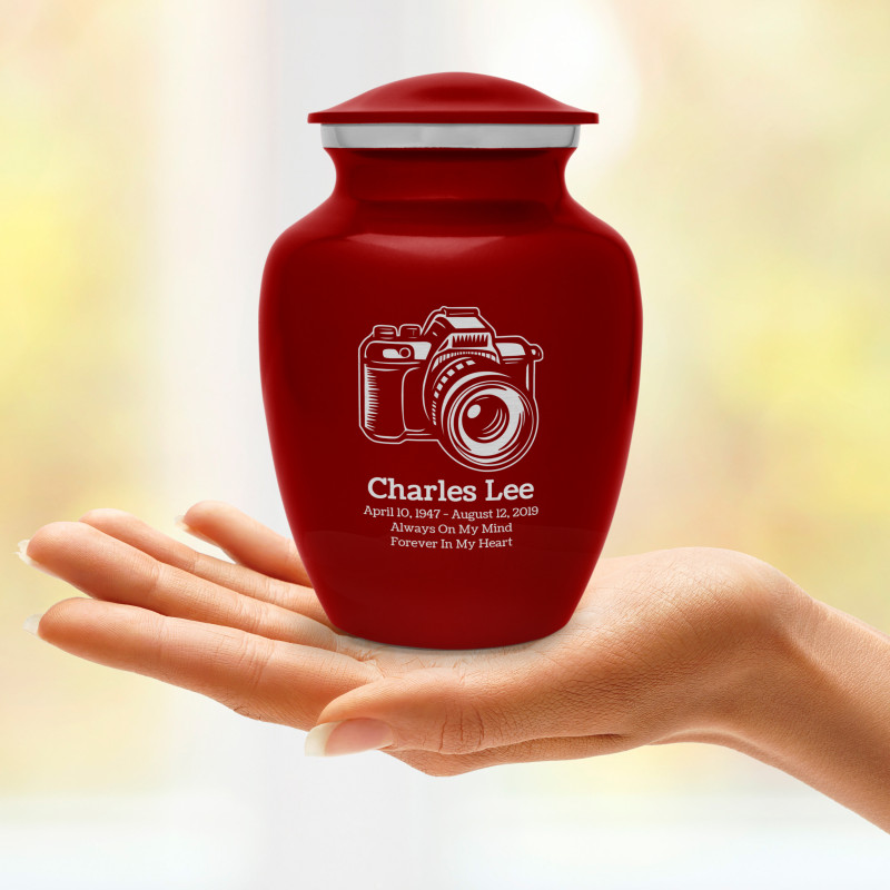Camera Sharing Urn - Ruby Red