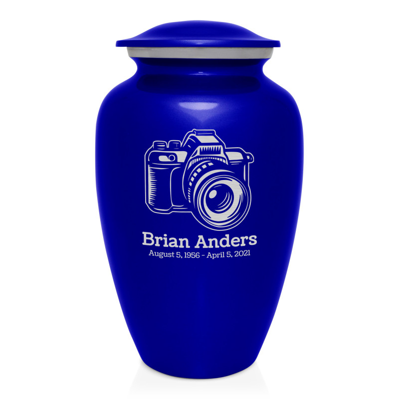 Camera Cremation Urn - Midnight Blue