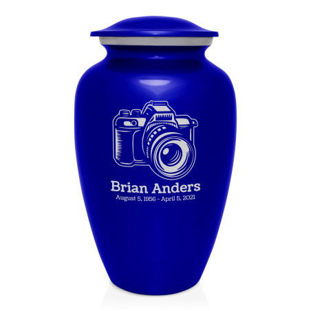 Camera Cremation Urn - Midnight Blue